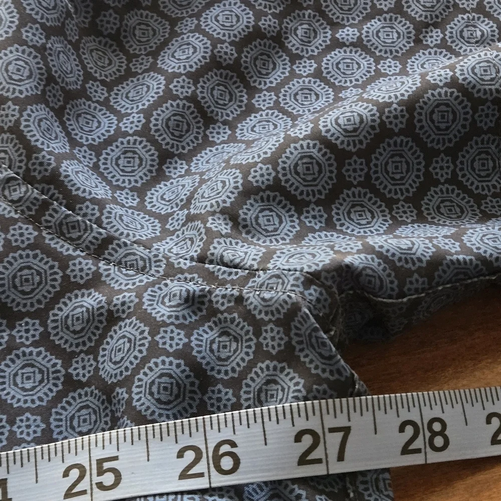 Perry Ellis Men’s 2XLT Stretch Blue Patterned Short Sleeve Button Up Shirt - Picture 14 of 15